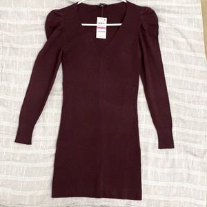 Sexy V Neck Maroon Minidress